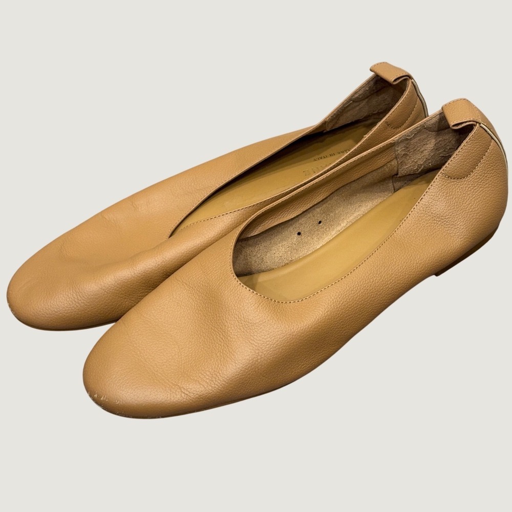 Everlane The Day Glove Italian Leather Camel Tan Slip On Comfort Flats Shoes 10